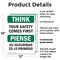Signmission Safety Culture Sign, 12 in Width, Plastic, Rectangle, Bilingual OS-2PACK-TS-P-1218-L-11895 - alternate 2